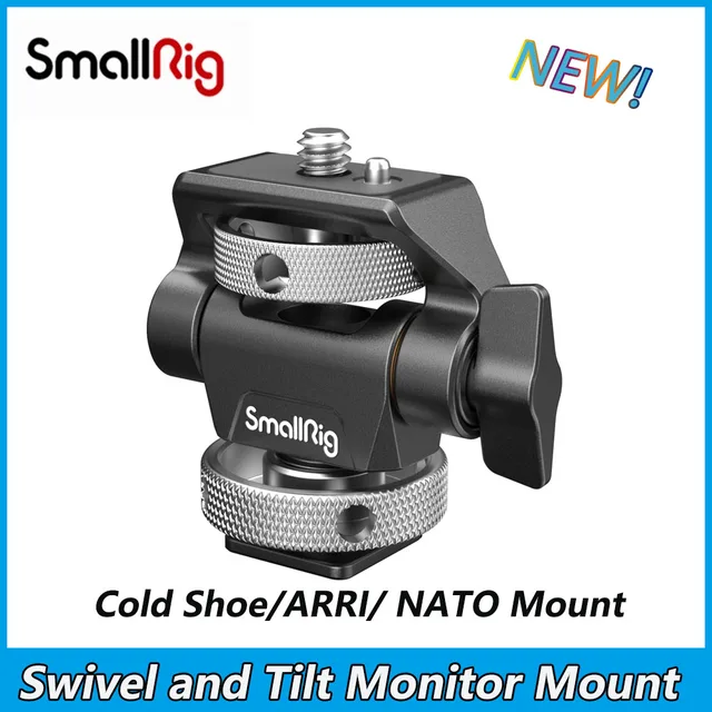 SmallRig Quick Release Monitor Holder Camera Clamp Swivel and Tilt Adjustable Monitor Mount with Cold Shoe/ARRI/NATO Mount 2905B