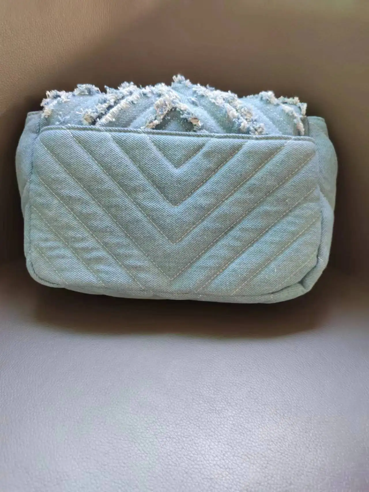 2024 high quality ruched denim handbag purse bolsas with silver chain sac a main