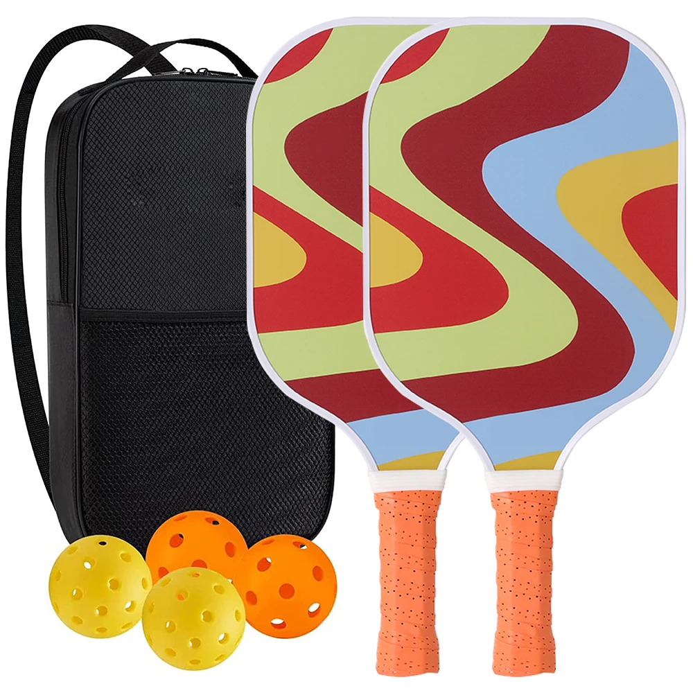 Pickleball Peddels Set-Usapa Goedgekeurd Grafiet Pickleball Set Van 2 Rackets 4 Pickleballs Beach Tennis Pickleball Racket