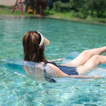 1PCS PVC Transparent Floating Lounge Chair Inflatable Foldable Pool Float for Outdoor Water Park - Eco-Friendly PVC Relaxing 1