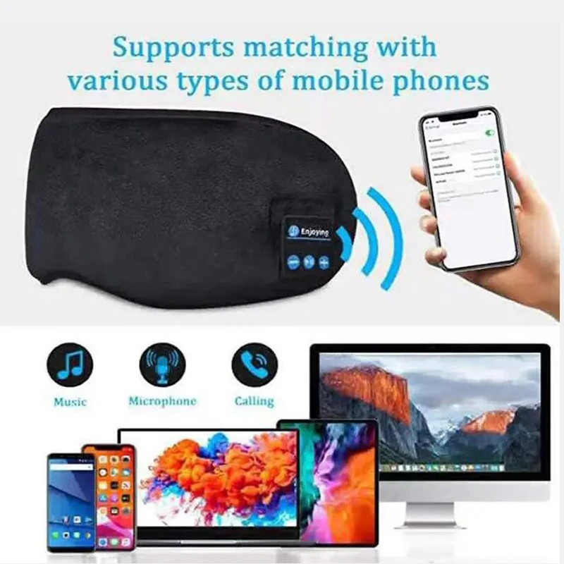 Smart Sleep Mask Patch And Bluetooth Wireless Headphone 3D Sleep Mask Aid And Light-blocking Eye Cover