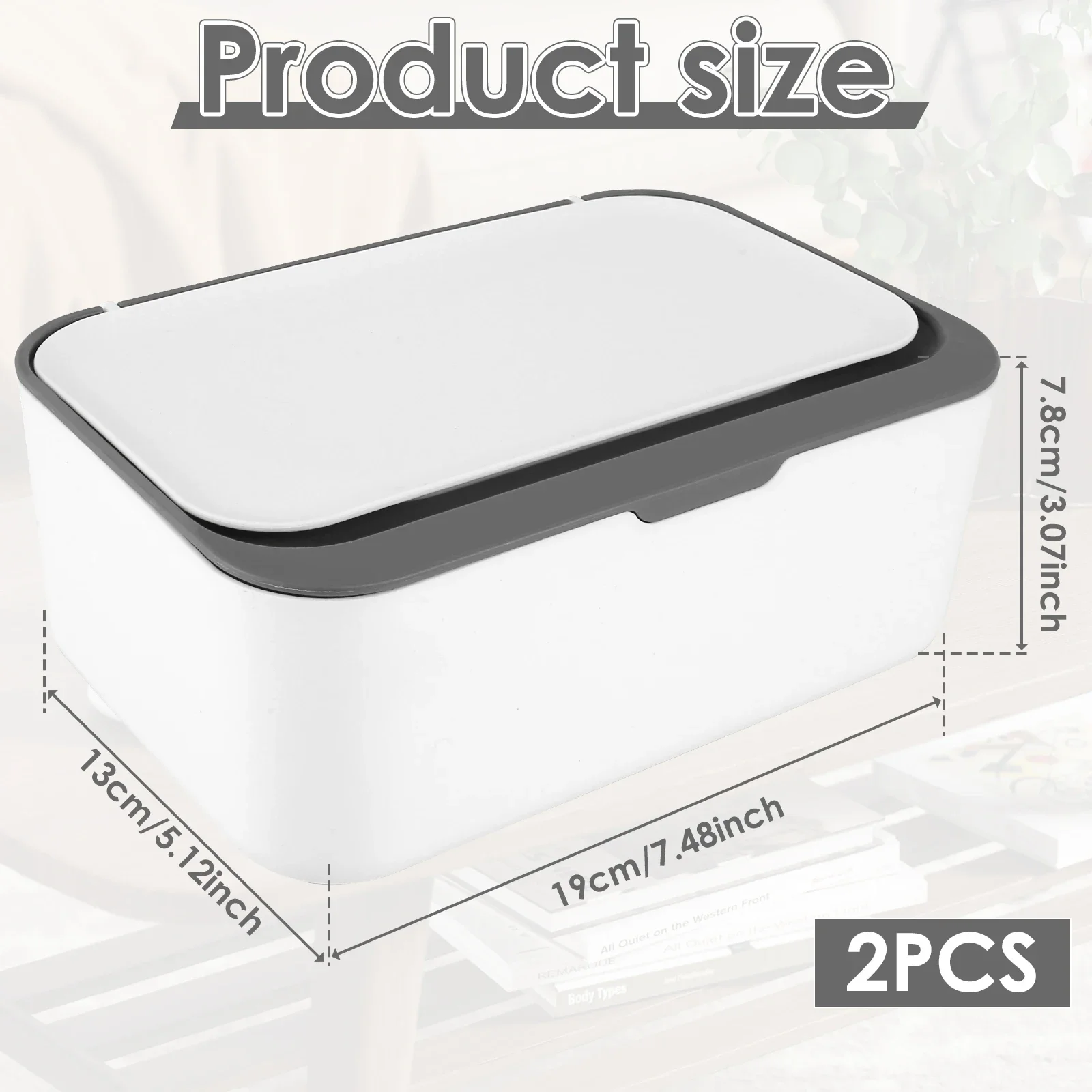 2Pcs Wipes Dispenser Baby Wipe Holder w/ Lid Refillable Wet Tissue Container Keeps it Fresh Dustproof Wet Tissue Cases Organizer