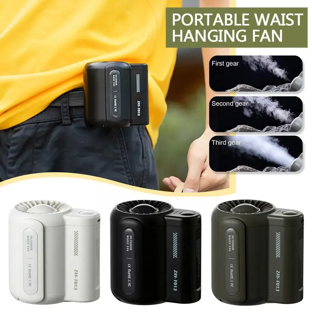 

Strong Airflow-Portable Waist Clip Fan 4500mAh Hand Personal-Mini Free Fan Waist D8H3