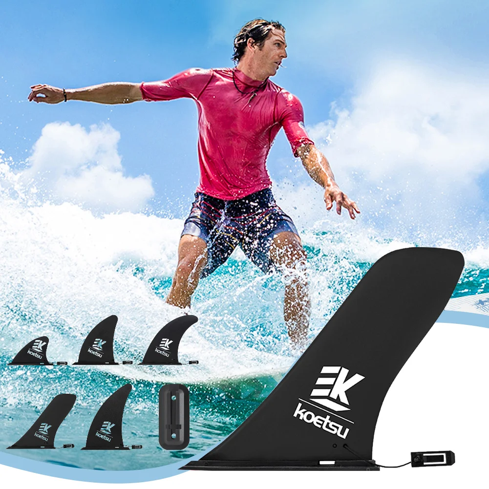 Pinna per Tavola da Surf 4.5/8/9/9.5/10 Pollici, Accessori SUP, Pinna Scorrevole per Stand Up Paddle Board, Pinna Staccabile per Surf e Onde, Stabilizzatore - immagine 2
