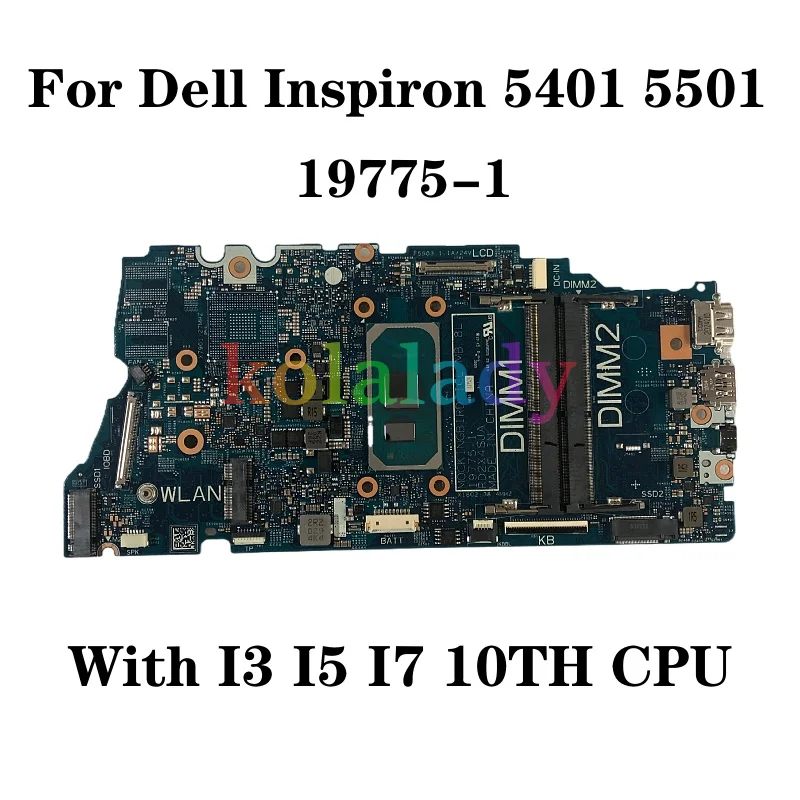 

Материнская плата для ноутбука Dell Inspiron 19775 5401 5501 с процессором I3 I5 I7 10-го поколения