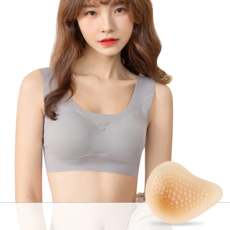 Csatai 1 Piece Silicone Breast Form Mastectomy Prosthesis Armpit Make Up Pad for A B C D Cup 