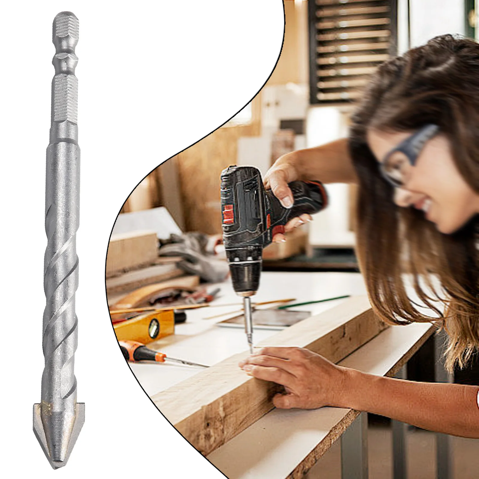 

1Pc Eccentric Drill Bit 6-12mm Multifunction Driver Bits Crooked Head For Ceramic Tile Plastic Bubble Bricks Drilling Power Tool