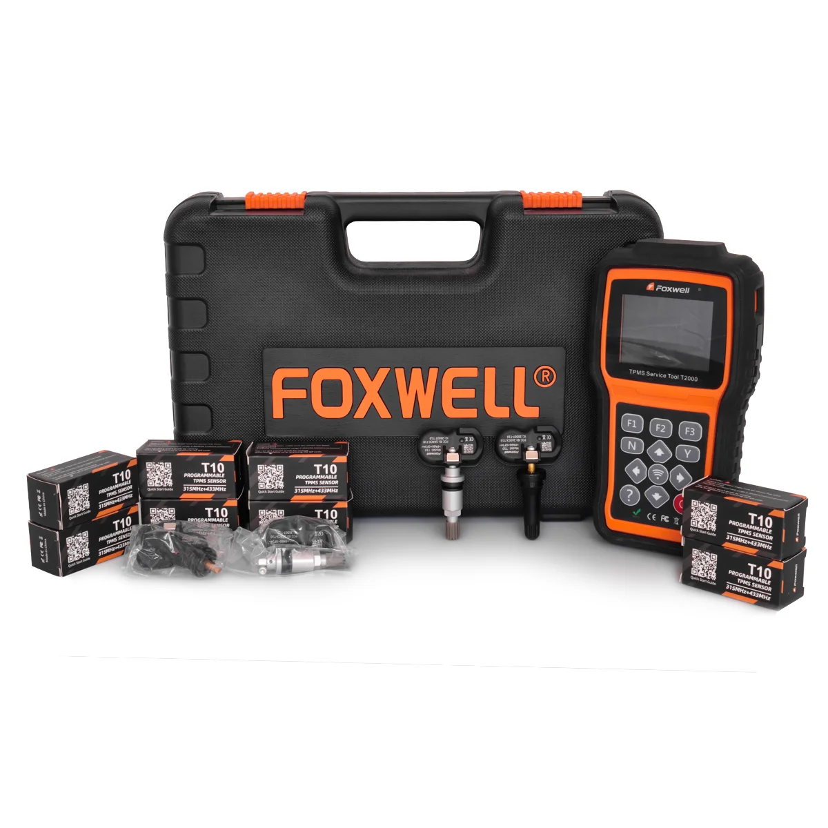 

Оригинальный триггерный инструмент FOXWELL TPMS T2000 с разъемом OBD и 8 шт., двойная частота 315 МГц 433 МГц