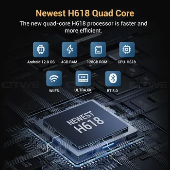 Android 13.0 H618 T95Pro TV Box 4+ 128 GB Quad Core 6K HD Media Player WIFI6 Bluetooth 5.0 2
