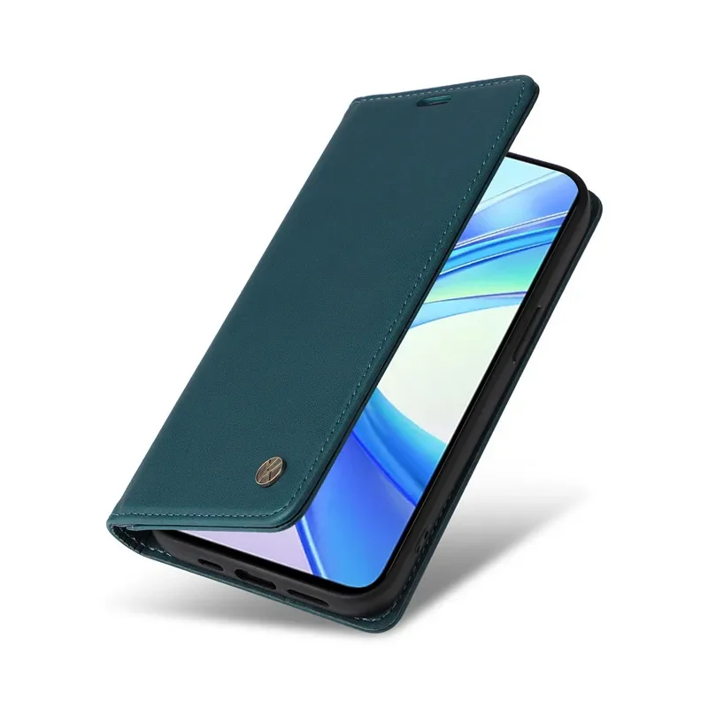 WOBURN Leather Folio Cover per Huawei Honor X7a, Trifoglio Fortunato