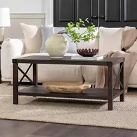 Sedalia Modern Farmhouse Metal-X Coffee Table, 1 Pack, Sable Grey 1