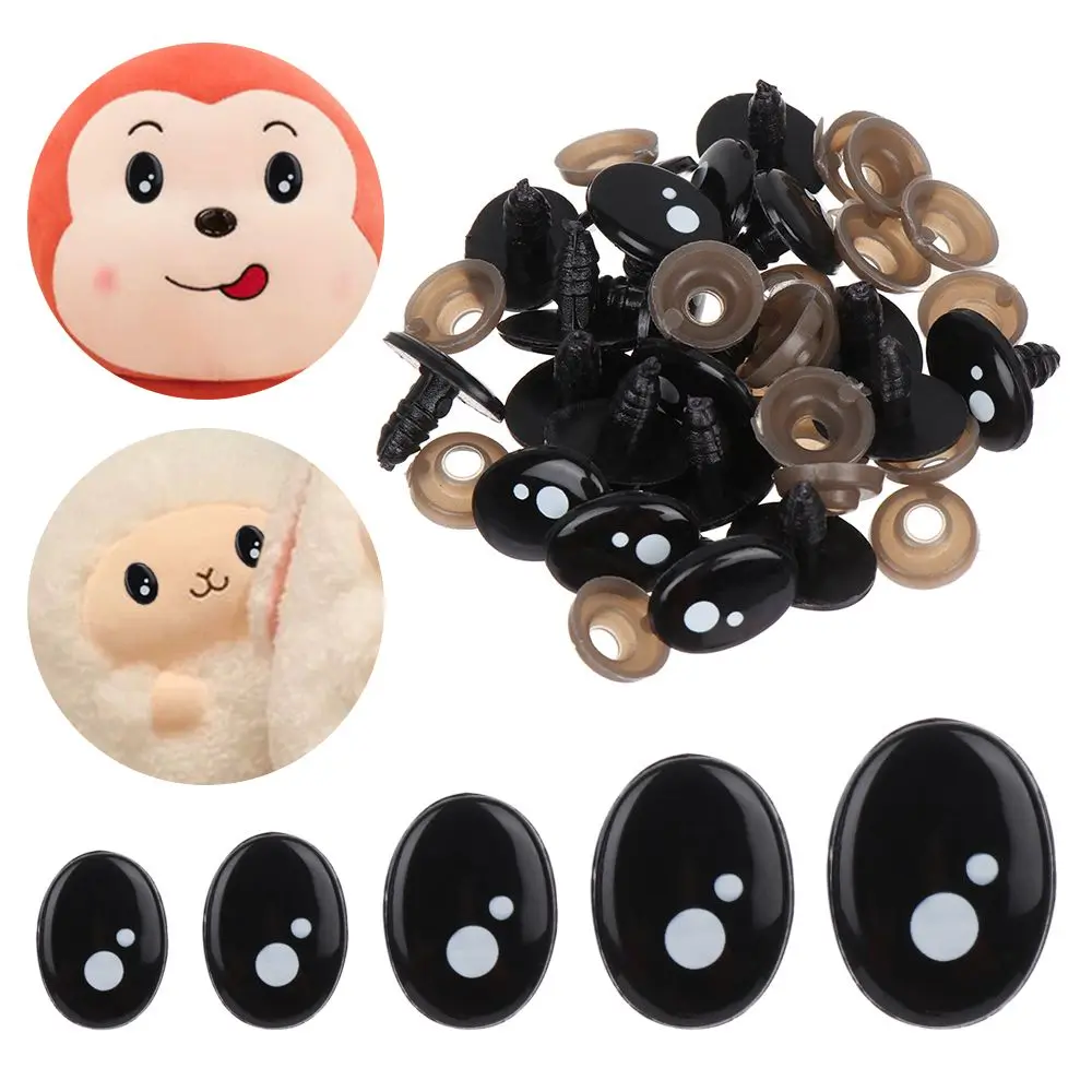

40/20Pcs 7-12mm Oval Safety Eyes For White Bear Doll Animal Puppet Plastic Eyes Children Kids DIY Toys Plush Doll Accessories