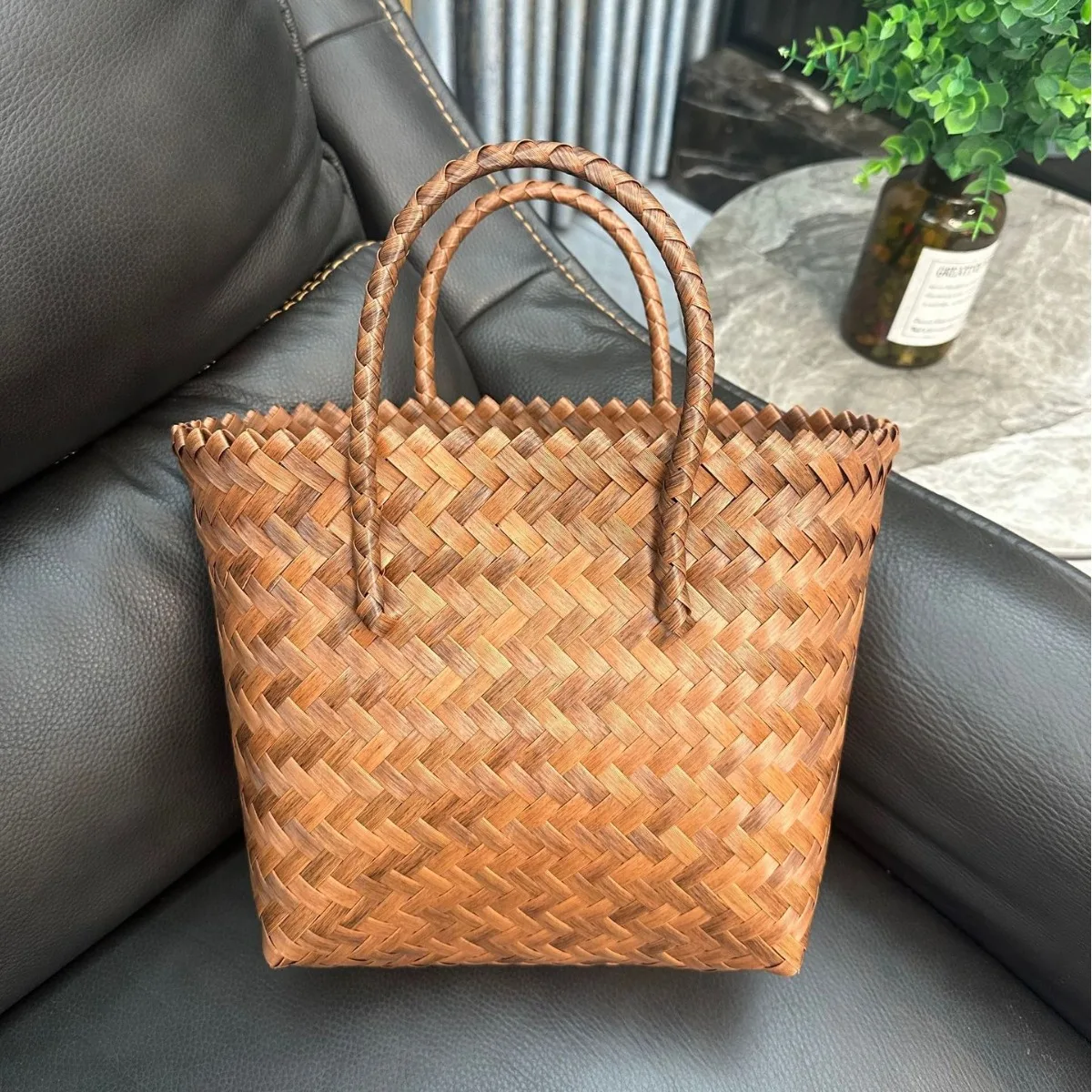 Fashion Women's Straw Woven Top Handle Bags Summer Female Large Capacity Handbags Casual Tote Bags for Travel Beach Seaside