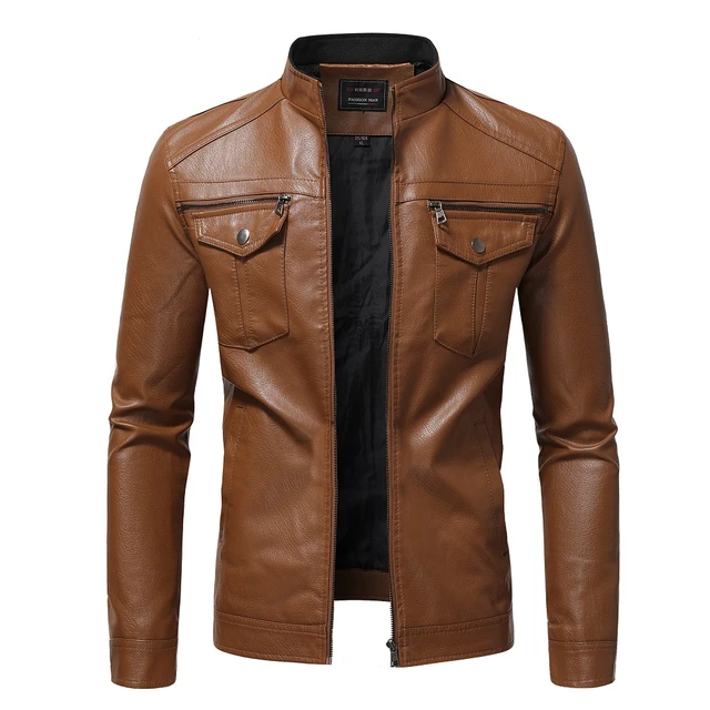 2022 Fashion Men Casual Leather Jackets Autumn Spring New Jacket Street  Style Male Casual Lapel Coats Mens Leather Jacket S-4xl - Faux Leather -  AliExpress