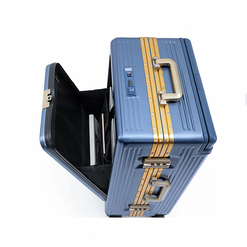 Universal Wheel Aluminum Frame Mount Case Travel Box Business Front Opening Large Capacity Suitcase Trunk Package