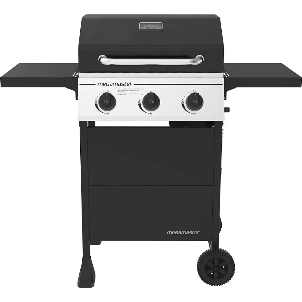 

Patio and Garden Barbecue Grill Knife 3-Burner Propane Gas Grill With 2 Foldable Side Tables 30000 BTUs Viking Outdoor Cooking