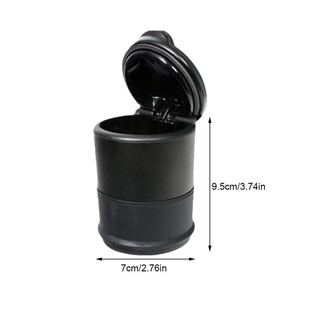 Flame Retardant Materials Car Trash Can with Lid Cylindrical Shape Car Storage Bucket High Temperature Resistance