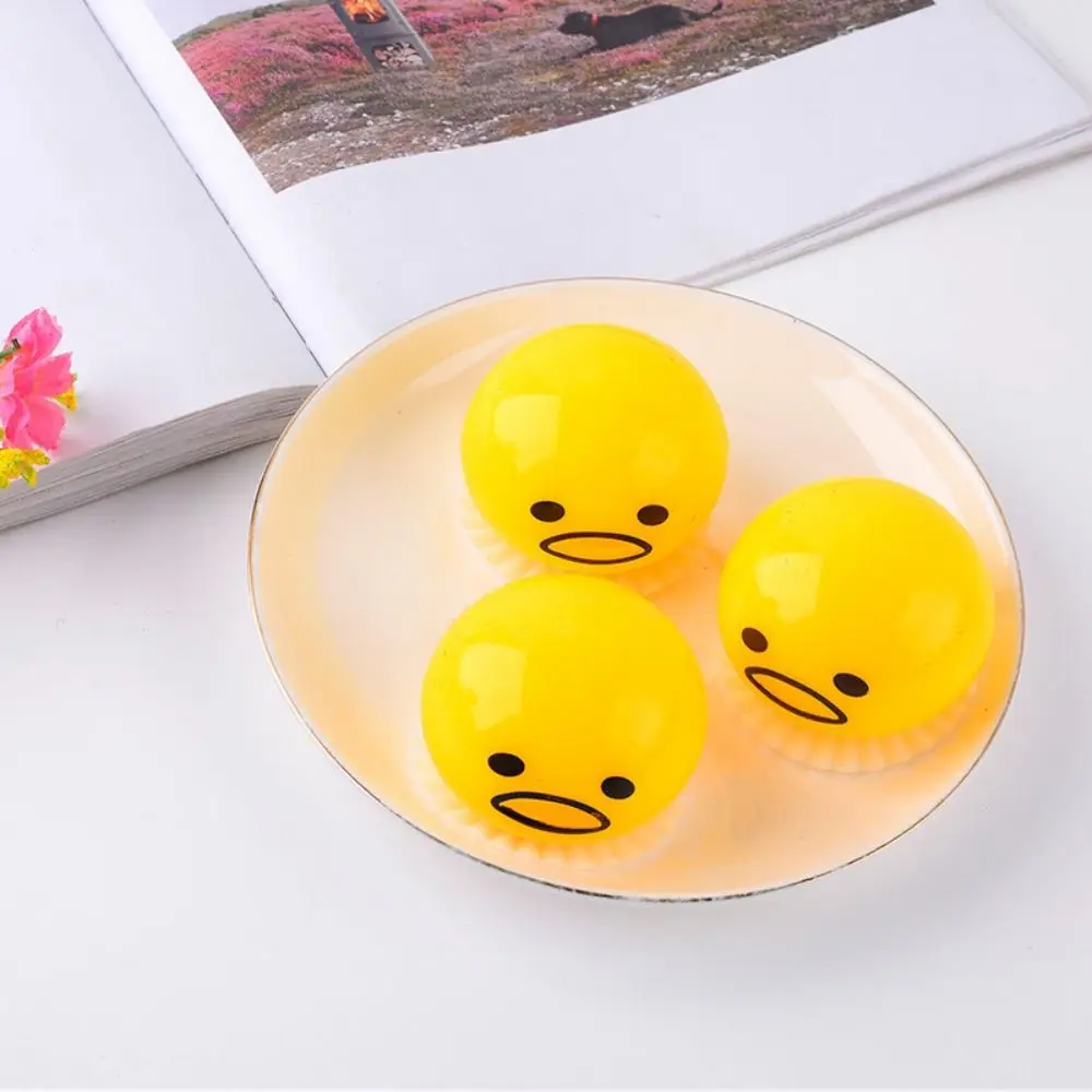 New Squishy Funny Egg Yolk Squeeze Toys Vomit Custard Bun Stress Ball Creative Stress Relief Sticky Decompression Toys For Kids 5