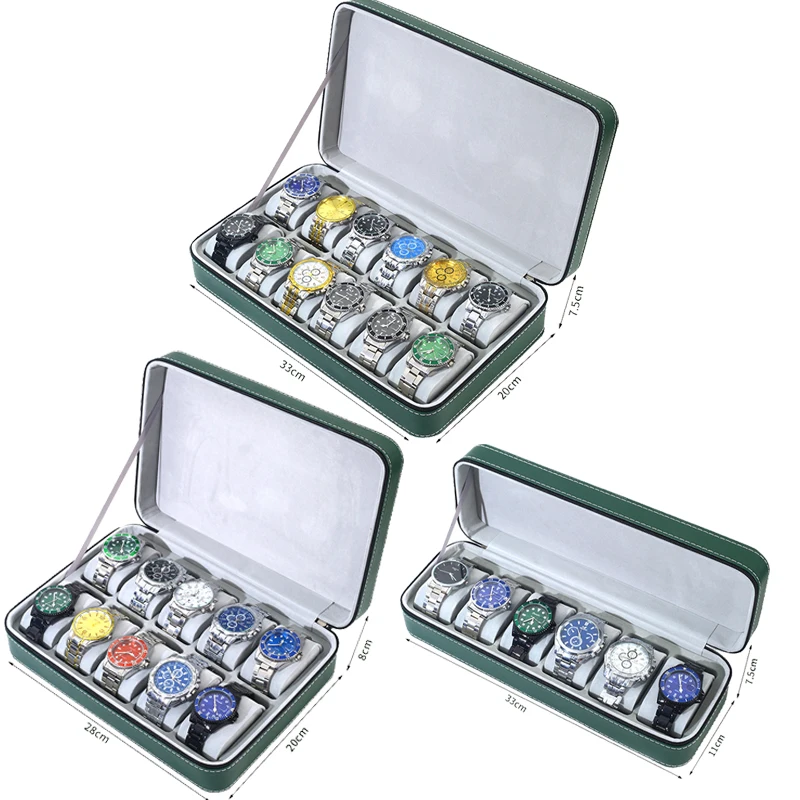 Premium Multifunctional Watch & Bracelet Organizer Suitcase with Zipper, 2/4/6/8/10... - SKU DSB00900 - UGI Packaging