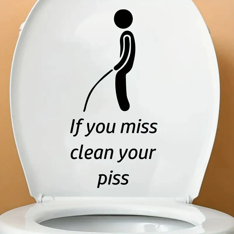 1 pc Toilet Sticker Self Adhesive Vinyl Waterproof Wall Art Decal Washroom WC Decor
