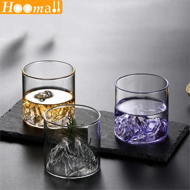 Large 3D Mountains Japanese Whisky Glasses Old Fashioned Whiskey