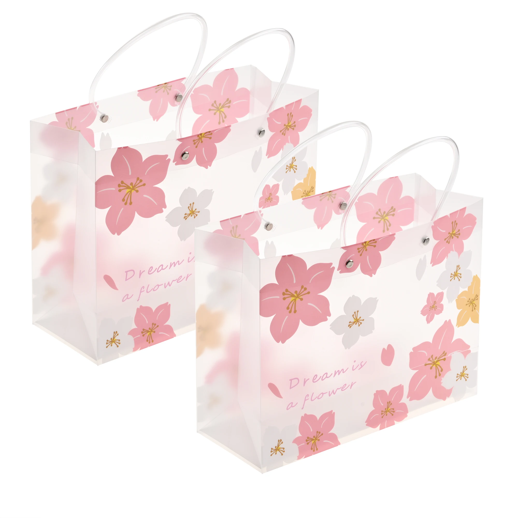 New Pink Cherry Blossom Gift Bag Creative Small Fresh Tote Bag Paper Bag  Spot Cosmetic Packaging Bag - China Custom Bag, Packaging Bag