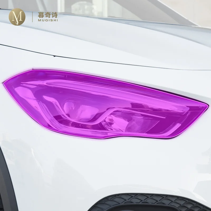 

Налобные фонари для Benz GLA X156 AMG 2020-2023Car, защитная пленка из ТПУ PPF, защитная пленка, пленка для ремонта царапин, Дымчатая пленка для фар