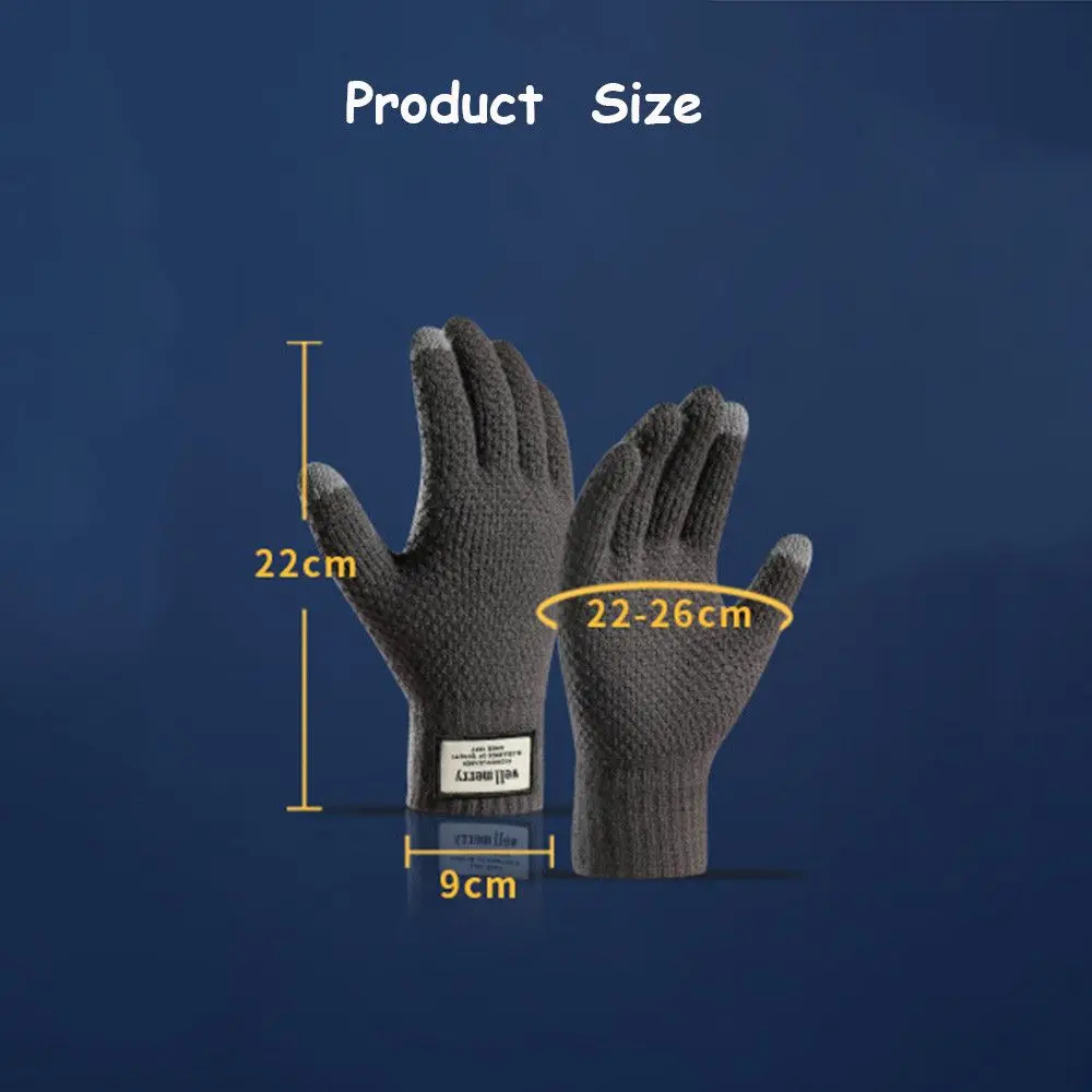 Winter Autumn High Quality Business Thicken Touch Screen Male Mitten Wool Cashmere Men Gloves