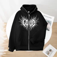 Zipper Hoodie with Design Sense, Small and Popular Spicy Girl Open Coat, Street Trendy Casual Coat, 2024 1