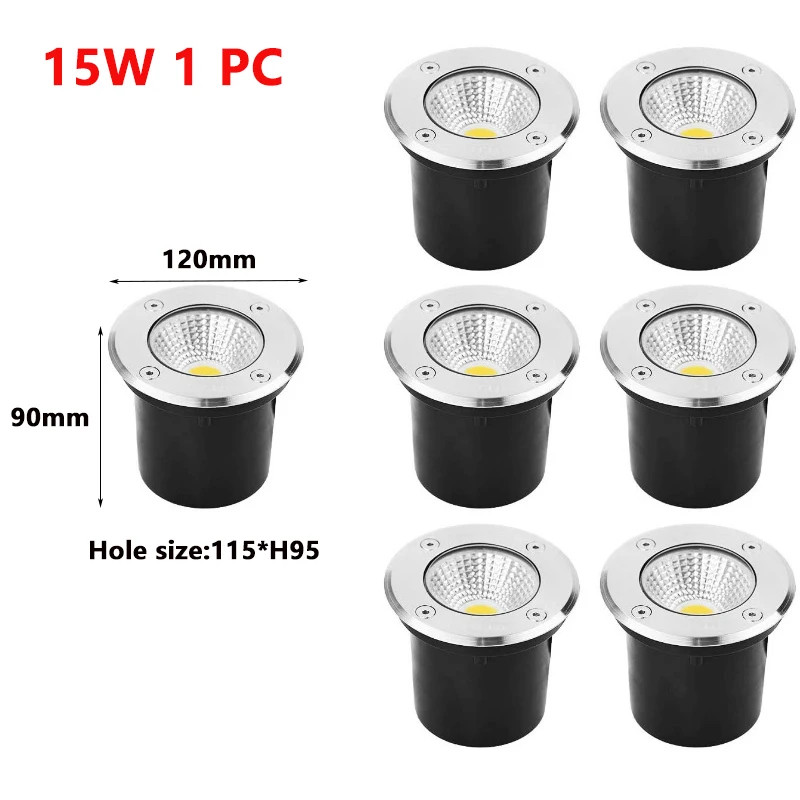 Lámparas Led impermeables IP67 para exteriores, luz subterránea empotrada, 5W, 10W, 15W, camino de jardín enterrado, blanco cálido