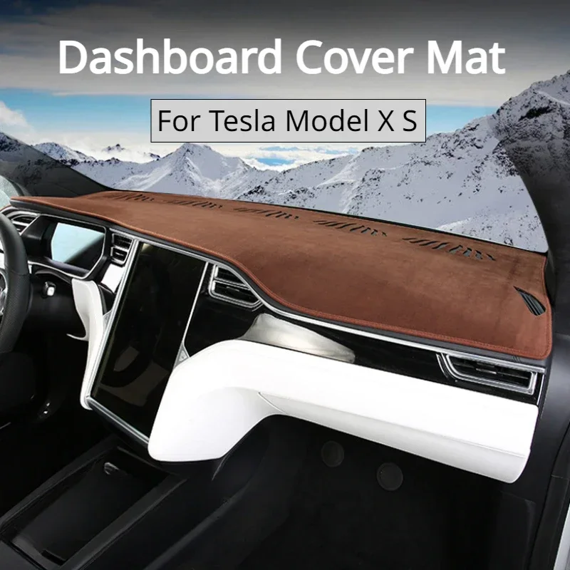 

Для приборной панели Tesla Model X S, защитный коврик, фотозащита от солнца, флокирующий защитный коврик, аксессуары для салона автомобиля 2023