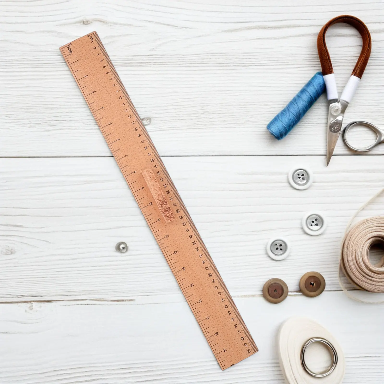 나무 재질의 양면 눈금이 있는 정밀 재봉 게이지 자, 퀼팅, 원단 측정, 재봉사 작업, 공예용