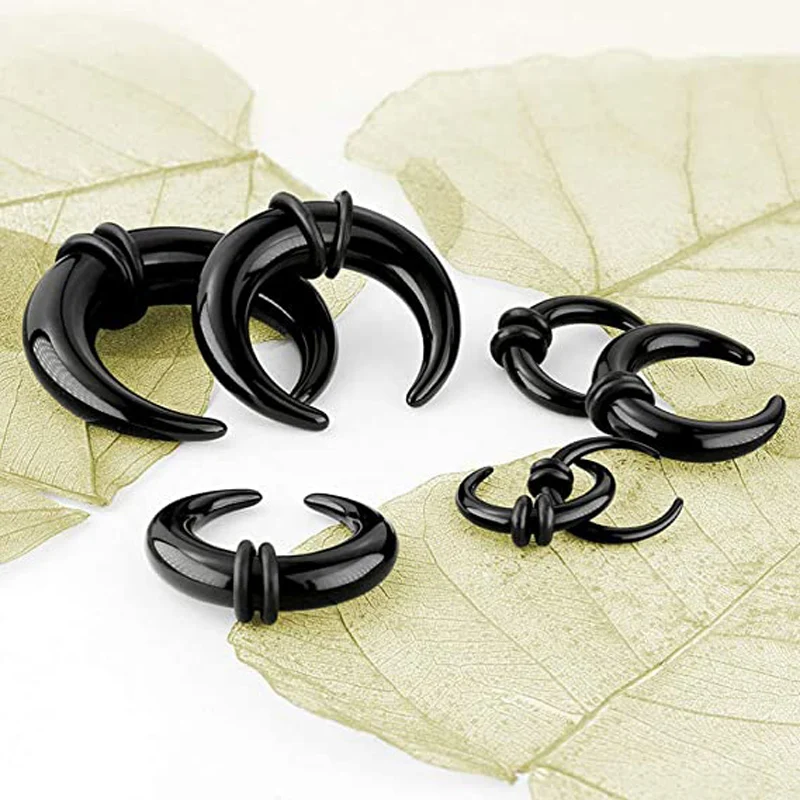 Ear Body Piercing Kit 8 PCS Acrylic Tapers Spiral Taper Tunnels Septum Horn Ear Expansions For Men Women Body Jewelry