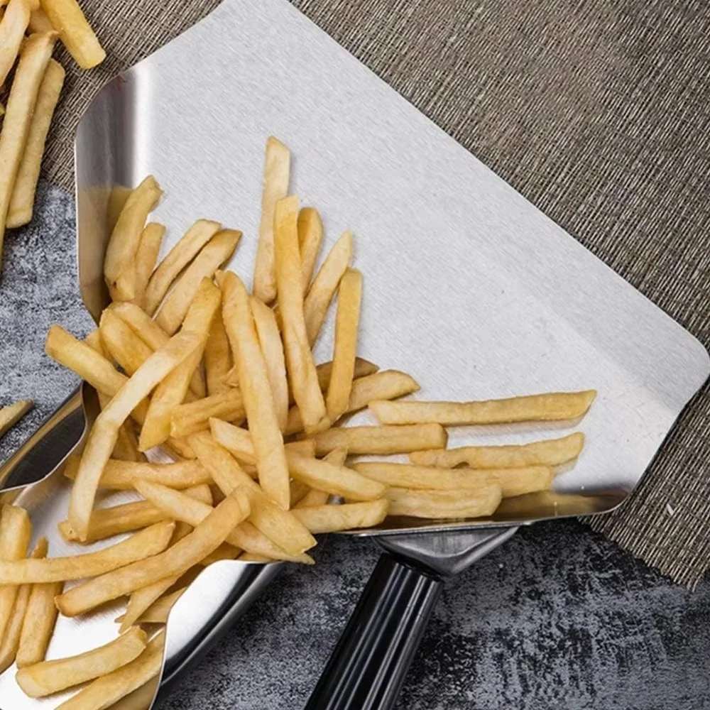 Single Handles Chip Scoop Food Grade Popcorn Bagger Kitchen French Fries Shovel Fry Scoop Shovel Fries Packaging Kitchen Tools