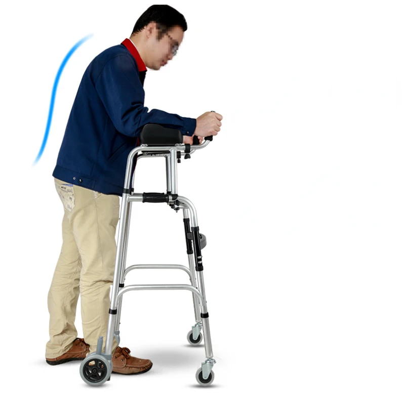Foldable Elderly Walking Aid NonSlip FourLegged Base Walker Cane Portable Adjustable Senior Support Lightweight Mobility Device