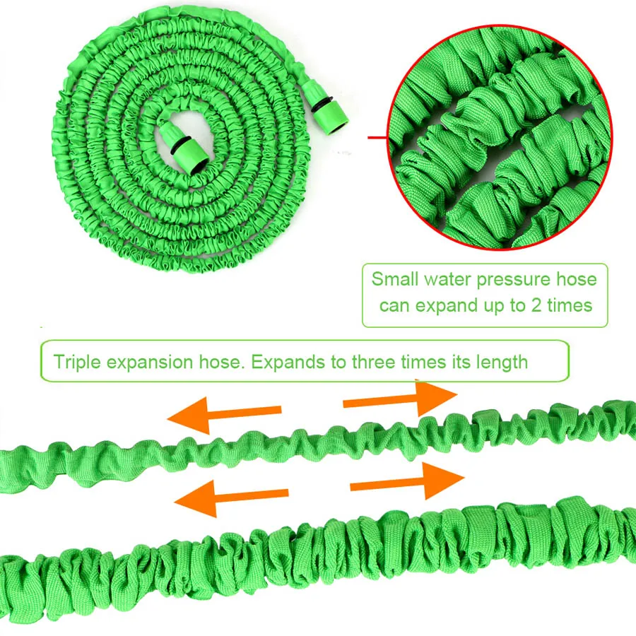 Garden Hose Expandable 25ft~200ft Watering Artifact Irrigation Supplies 7-function Water Gun Set