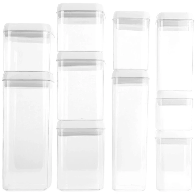 10-Piece 57.9-Cup Plastic Food Storage Container Set, Stackable