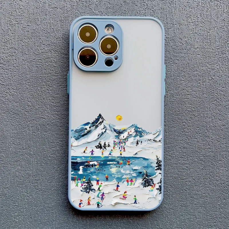 Telefon Fall Für iPhone 17 16 14 11 Pro Max 16 15 14 Plus XS XR X 13 15 12 Pro Max mini Stoßfest Zurück Abdeckung Skifahren Fall Fundas – Detail 3