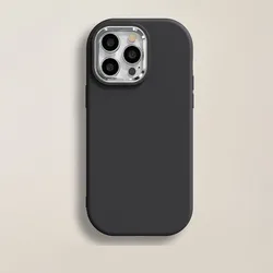 Elegant Solid Color Plating Phone Case - New Simple Soft Cover - A71 4G (Black)