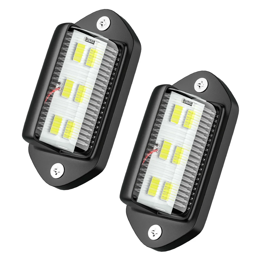 ตัวเลือกสินค้า ไฟส่องป้ายทะเบียนรถยนต์ 6 LED 2 ชิ้น หลอดสีขาวสว่าง