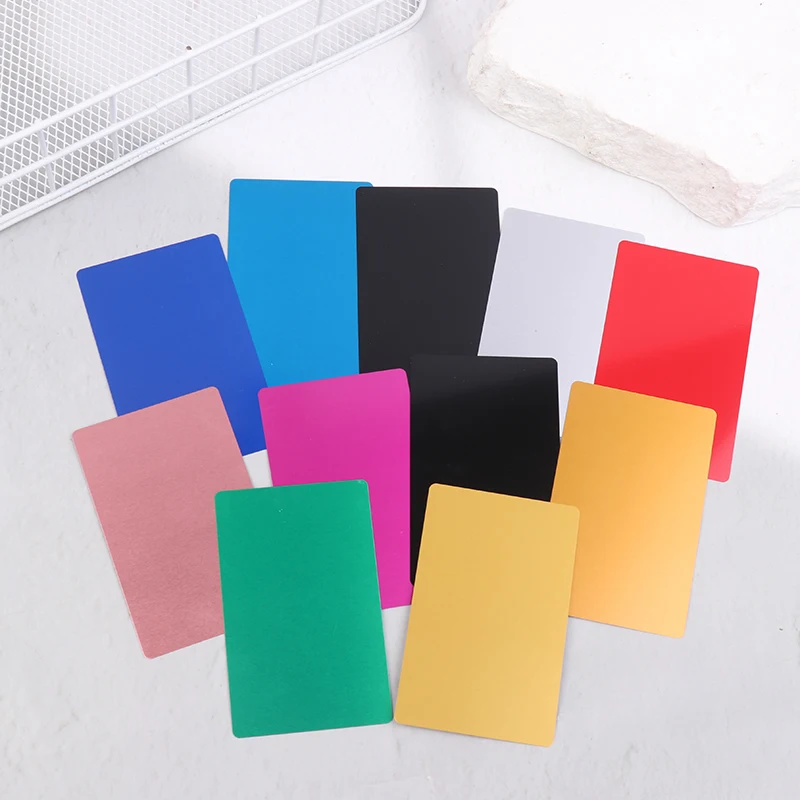 【멋진】50개 레이저 각인 블랭크 알루미늄 시트 레이저 각인 명함 다목적 DIY 선물 카드