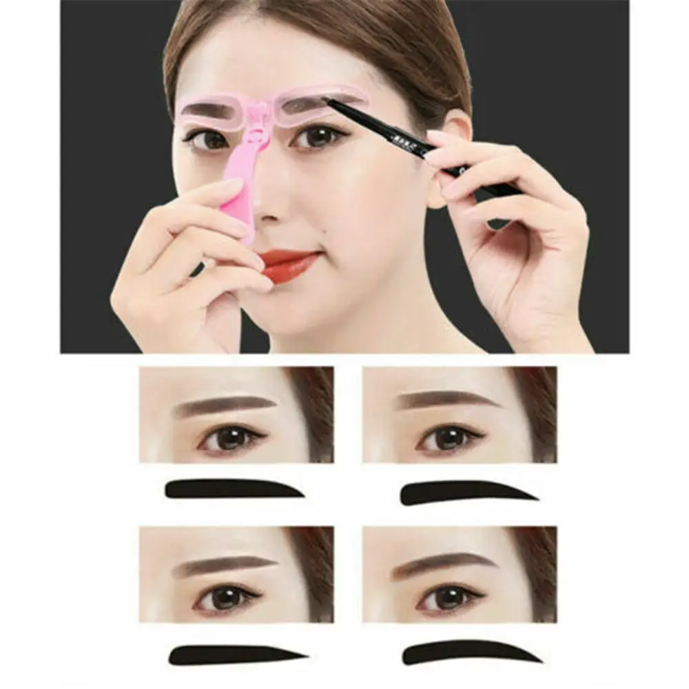 8 Pairs Women Eyebrow Stencil Kit Reusable Eyebrow Grooming Stencil Card Shaping Template Makeup Tools makeup tools eyebrow stencil tool eye makeup tools