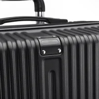 Ensemble de 3 valises avec serrure TSA, valise noire en ABS, valise trolley rigide, ensemble de valises de voyage, 20/24/28 pouces 7