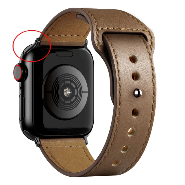 Leather strap For Apple watch band 44mm 40mm 42mm 38mm correa 44 mm wrist watchband Accessories bracelet iWatch serie 3 4 5 6 se 17 brown