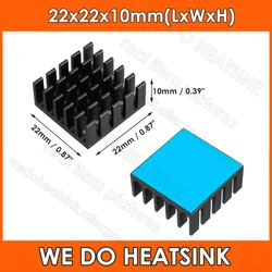 22x22x10mm Black Heatsink Radiator Heat Sink for CPU GPU VGA RAM VRAM VRM IC Module PCB with Thermal Conductive Tape