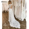 Lakshmigown Lace Long Sleeve Wedding Dresses A Line Customized Robes Sexy Bridal Receipt Beach Boho Wedding Gowns backless 2