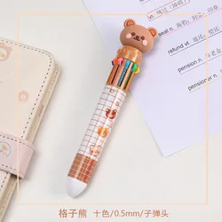 Vibrant Kawaii Bear Gel Pens - 10-Color Set (B)