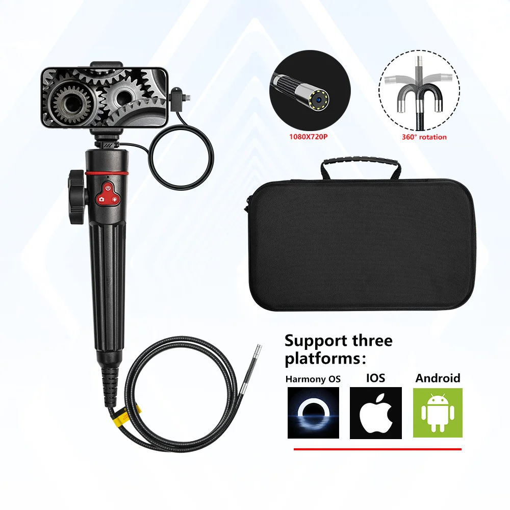 WDLUCKY 360&deg; Articulated Endoscope 6mm Car Articulated Endoscope Camera with Steerable Probe Compatible with iPhone and Android endoscope camera