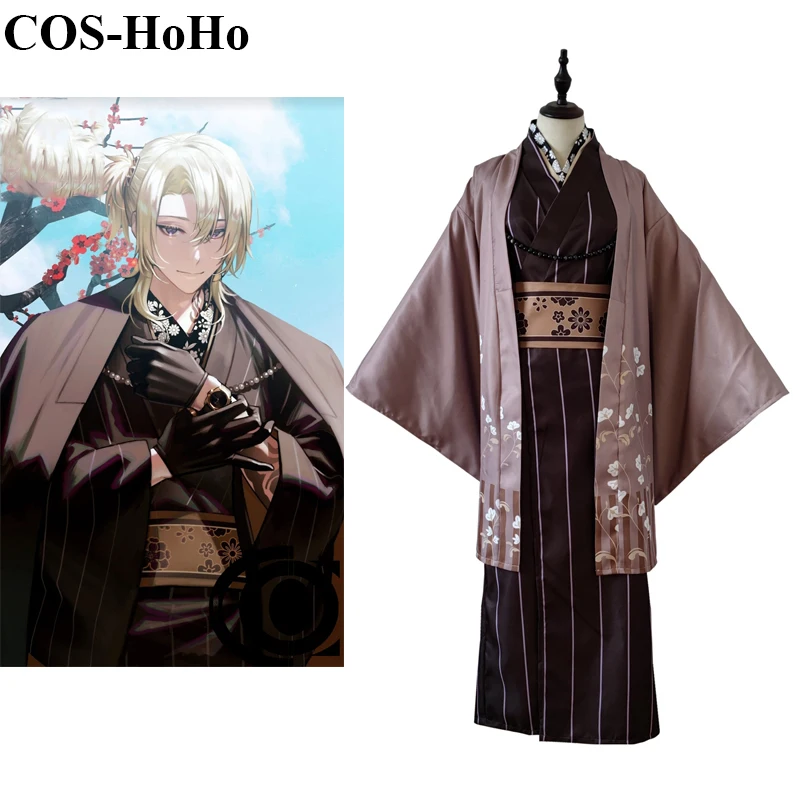 

Новогоднее кимоно COS-HoHo с изображением роскоксеров, Vtuber Luxiem Nijisanji Luca Kaneshiro, униформа для косплея, костюм на Хэллоуин вечерние ролевых игр