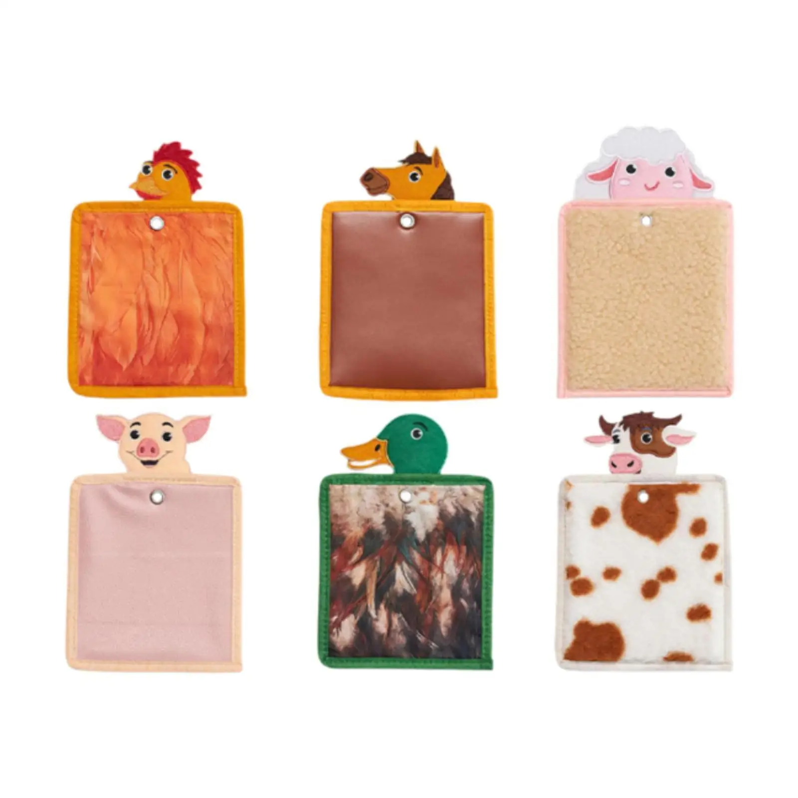 6x Sensory Mats Cartoon Textured Sensory Tiles for Preschool Baby Children